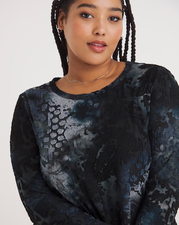 Joe Browns Blue Devore Hanky Hem Tunic