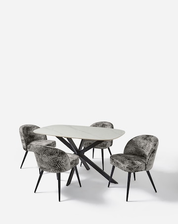 Brock Round Dining Table with 4 Savannah Chairs