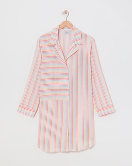 Stripe Button Through Nightshirt