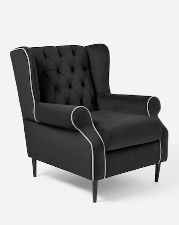 Joanna Hope Marbella Velvet Button Back Accent Chair