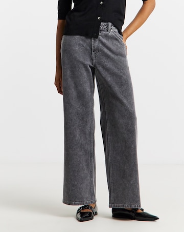 Dark Grey Wide Leg Jeans