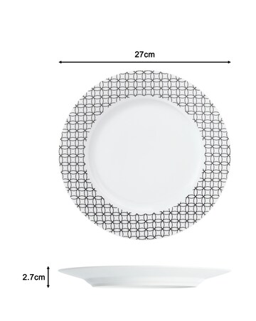 Waterside Black Geo 16 Piece Dinner Set