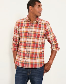 FatFace Routh Check Shirt (Regular &amp; Tall) - Red