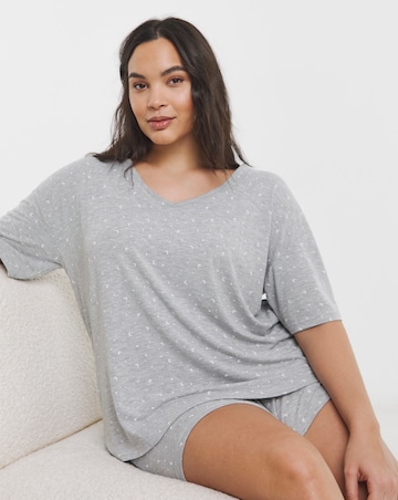 Pretty Lounge Moon & Star Print Pyjama Shortie Set