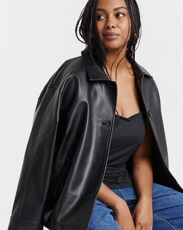 Black Double Layer Square Neck Vest