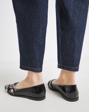 Livorno Pointed Buckle Detail Ballerina Wide E Fit