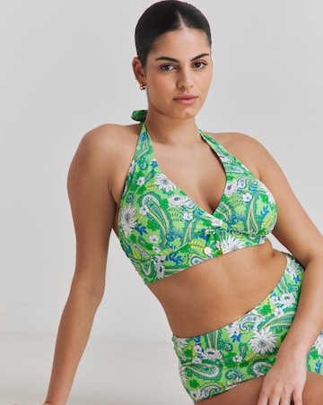 Joe Browns Paisley Print Non-Wired Bikini Top Green Multi