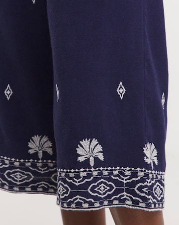 Indigo Embroidered Culottes