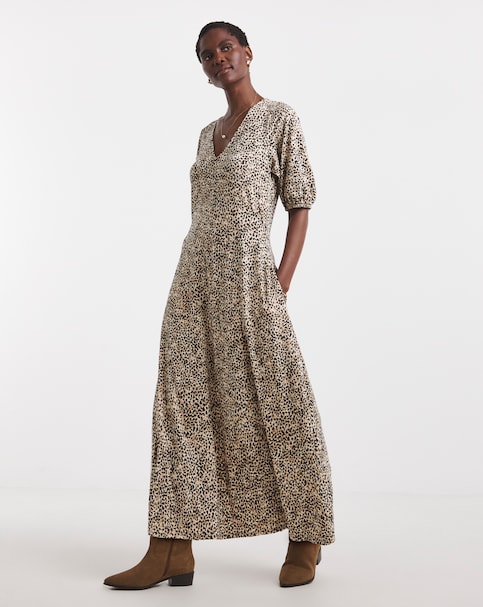 Bubble Sleeve Soft Touch Jersey Dress