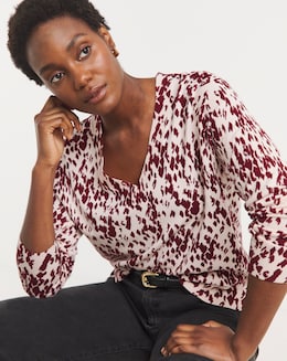 Eversoft Print V Neck Jumper