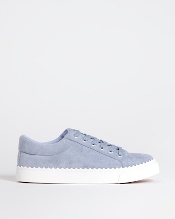 Janey Scalloped Edge Lace Up Trainer - Wide Fit (E)