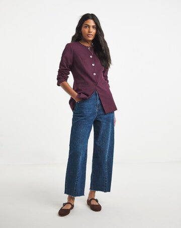 Simply Be Aubergine Collarless Waisted Blazer