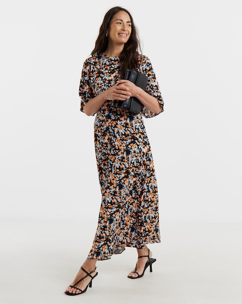 Angel Sleeve Tea Dress
