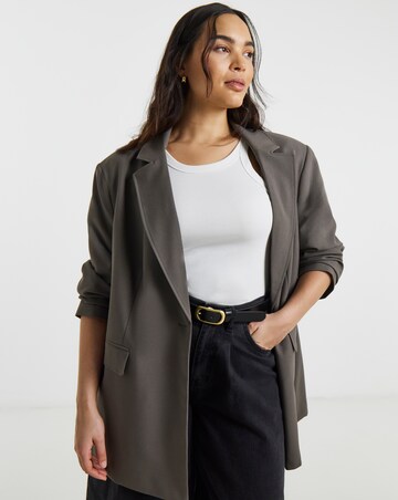 Simply Be Charcoal Oversized Single Breasted Blazer