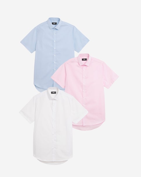 3 Pack Short Sleeved Formal Shirt Long