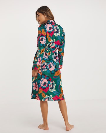 Stretch Satin Floral Maxi Length Gown