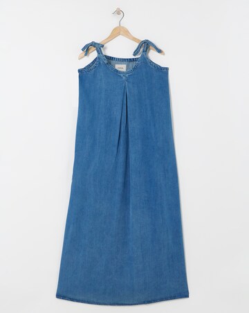 Simply Be Mid Wash Lyocell Trapeze Maxi Dress