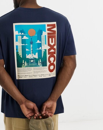 Jack & Jones Back Graphic Mexico T-Shirt - Navy