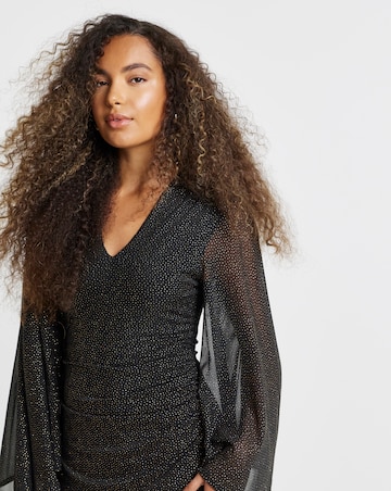 Flounce London Glitter Mesh Dress