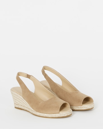 Marlow Peep Toe Espadrille Wedge With Slingback - Wide Fit (E)