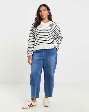 Tommy Hilfiger Mini Stripe V-Neck Long Sleeve Sweater