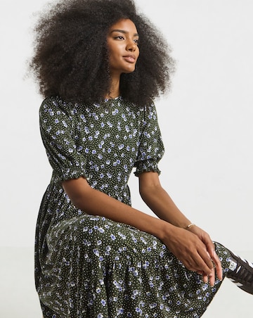 Ditsy Supersoft Tiered Midi Dress