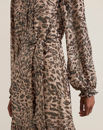 Phase Eight Eve Leopard Fil Coupe Print Midi Dress