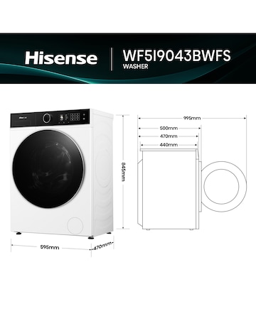 Hisense KitchenFit 5i Series WF5I9043BWFS 9kg Washing Machine - White