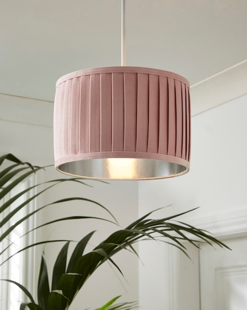 Pleated Velvet Blush Shade 30cm