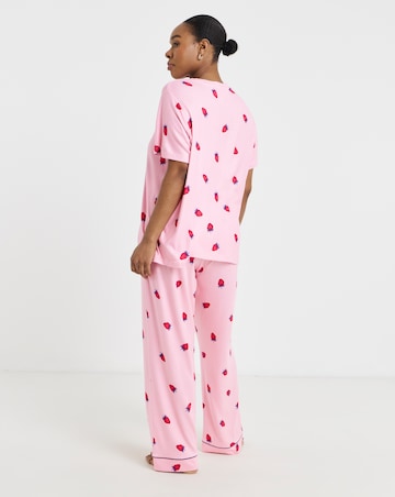 Pretty Secrets Supersoft Pyjama Set Strawberry Print