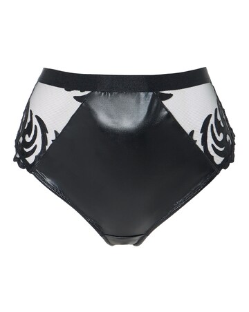 Figleaves Faux Leather Brazillian Brief - Black