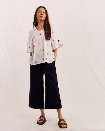 Julipa Embroidered Cotton Cheesecloth Top