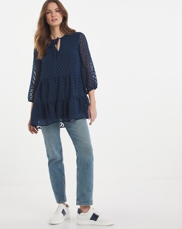 Julipa Sheer Spot Tiered Tunic