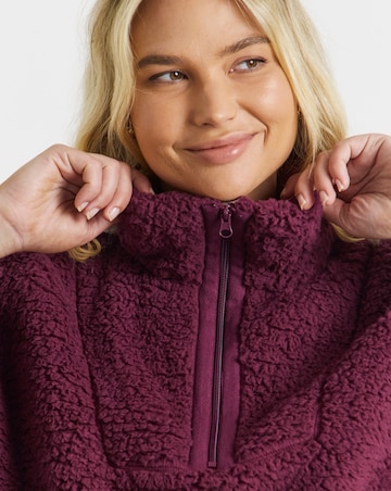Pretty Secrets Quarter Zip Fleece Snuggle Top Burgundy