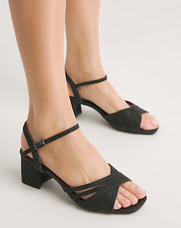 Evangeline Low Block Heel Sandal - Wide Fit (E)