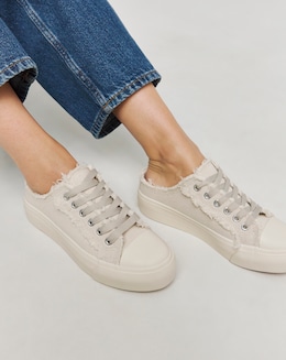 Bowie Raw Edge Slip on Trainers - Wide Fit (E)