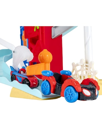 Marvel Spidey and His Amazing Friends Construction Zone Chaos Race Track Set