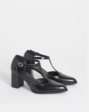 Cora Two Part T Bar Heeled Shoes - Extra Wide Fit (EEE)