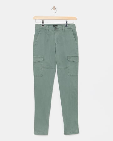 Khaki Stretch Utility Tapered Chino Trousers