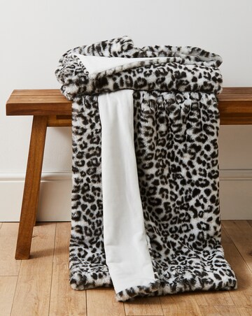 Spotted Animal Printed Faux Fur Throw