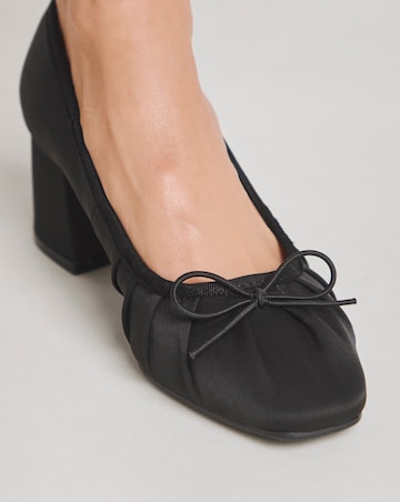 Dreamer Block Heel Ballerina Shoes - Wide Fit (E)