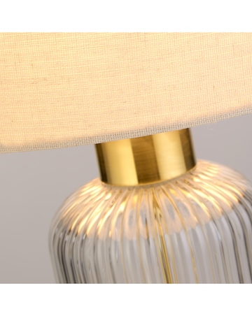 Ribbed Glass Table Lamp