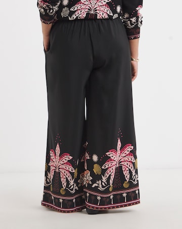 Palm Printed Palazzo Trousers