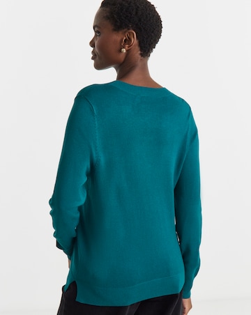 Teal V Neck Jumper