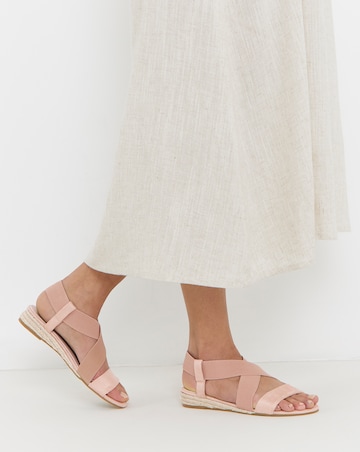 Dia Elasticated Low Wedge Espadrilles - Wide Fit (E)