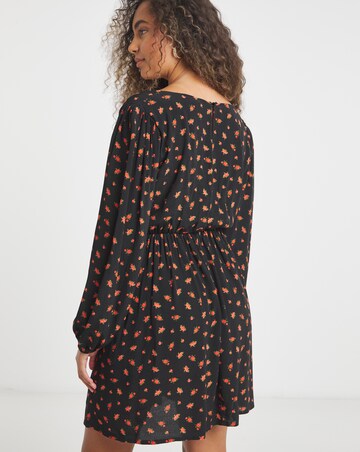 Ditsy Print Waist Detail Skater Dress