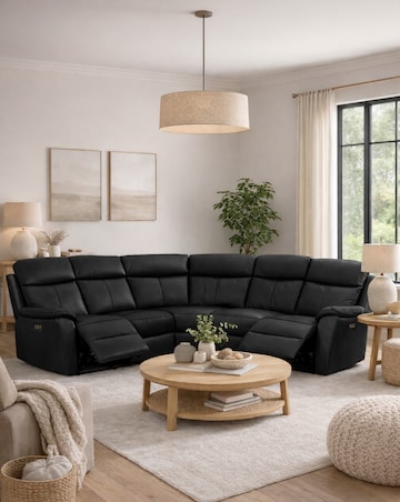 Aspire Kingsmere Leather Power Recliner Corner Sofa