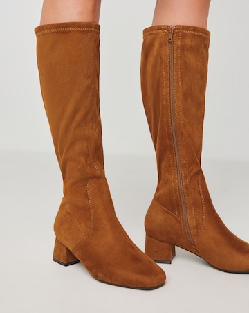 Demi Knee Kigh Heeled Boot - Extra Wide Fit (EEE) & Super Curvy/Curvy Plus Calf