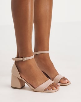Rimona Barely There Block Heeled Sandals - Extra Wide Fit (EEE)