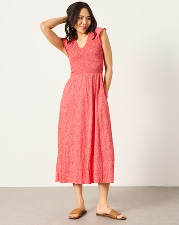 Demi Coral Jersey Midi Dress